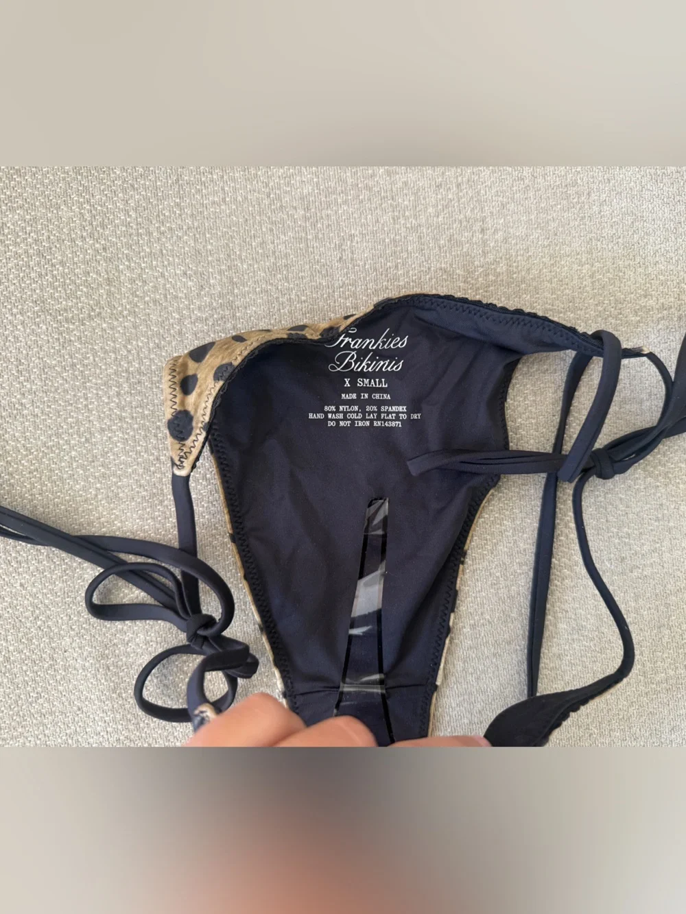 Frankie's Bikinis X Khy Leopard Print Tie-Side Bikini Bottom